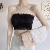 Tube Lace Bandeau - Padded Bralette Seamless Wrapped Breast Bra