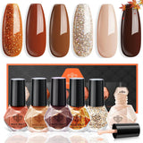 modelones Nail Polish Set, Winter 6 Colors Nail Polish Kit - Quick Dry Nail Polish Manicure DIY