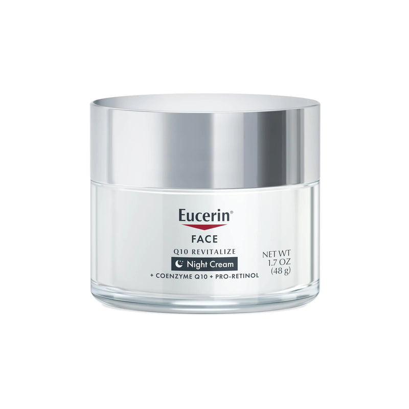 Eucerin Q10 Anti-Wrinkle Night Cream + Pro-Retinol, Facial Cream for Sensitive Skin, 1.7 Oz Jar