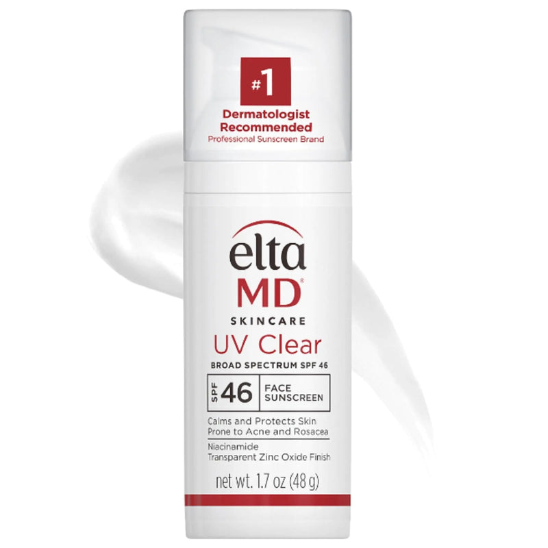 EltaMD UV Clear Face Sunscreen SPF 46, Oil Free Sunscreen with Zinc Oxide, Dermatologist Recommended Sunscreen, 1.7 oz Pump 1.7 Ounce (Pack of 1)