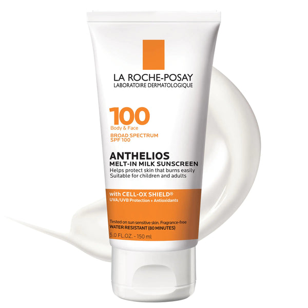 La Roche-Posay Anthelios Melt-In Milk Sunscreen SPF 100 | Sunscreen For Body & Face | Broad Spectrum SPF + Antioxidants | Oil Free Sunscreen Lotion | For Sun Sensitive Skin | Oxybenzone Free 5.1 Fl Oz (Pack of 1)