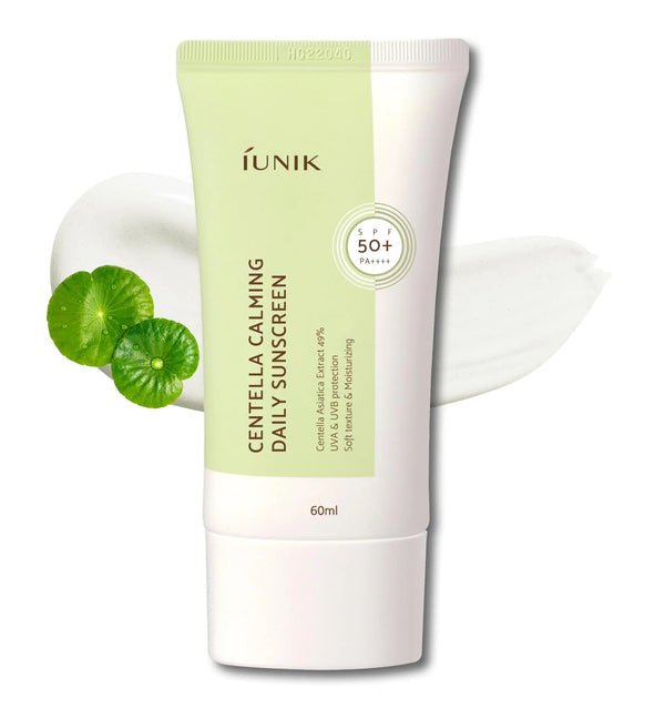 IUNIK Centella Calming Moisture Daily Sunscreen SPF 50+ PA++++ Matte & No White Cast Centella Asiatica Dry Oily Sensitive Vegan Korean Skincare