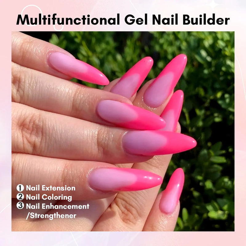 Makartt Poly Nail Gel-50ML Fondant Pink Gel Builder for Trendy Color Nail Extension Strengthener 3D Diy Hard Gel Manicure Nail Art Supplies Salon Home Stuff